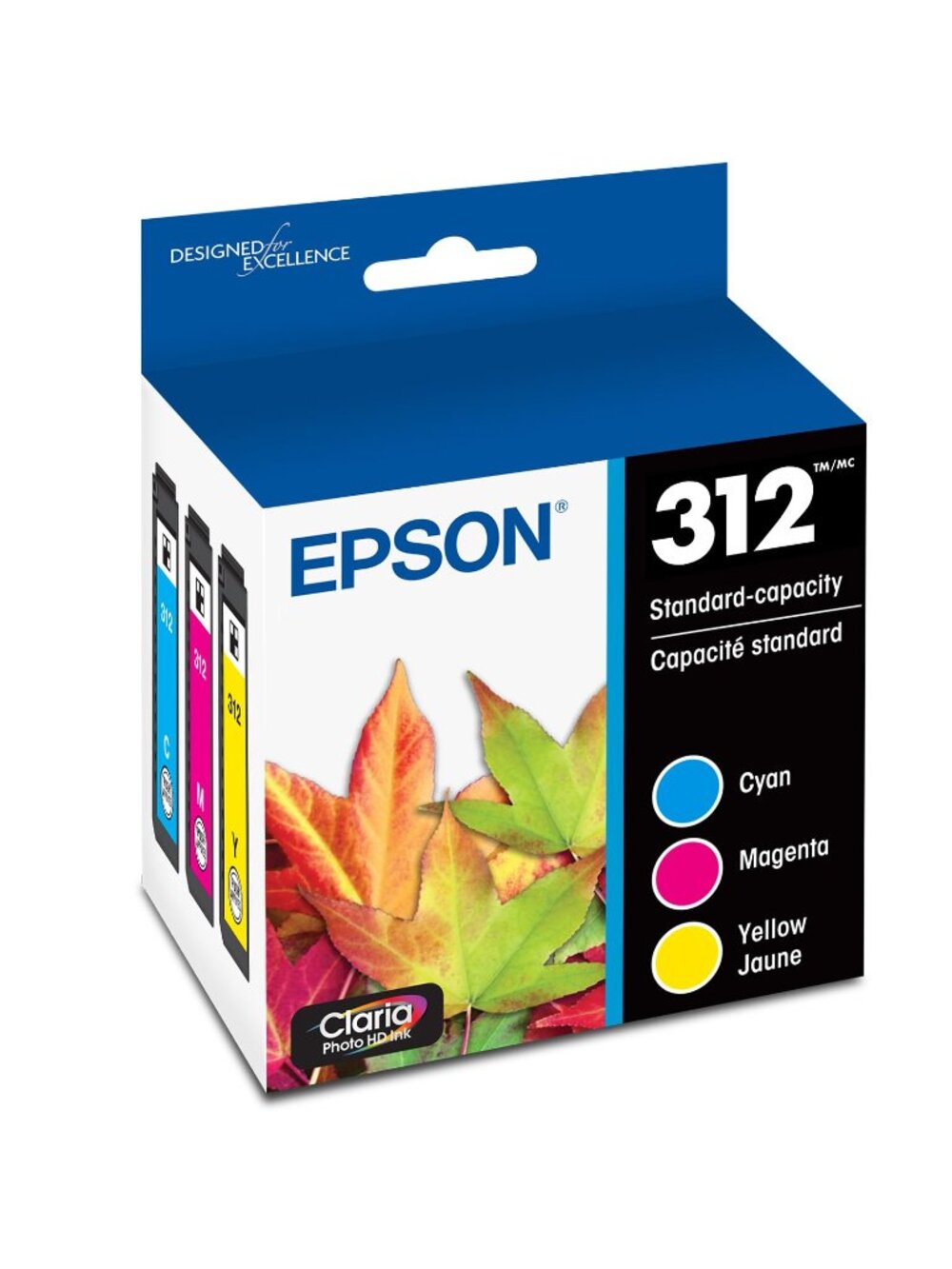 EPSON 312 Claria Photo HD Ink Standard Capacity Cyan/Magenta/Yellow